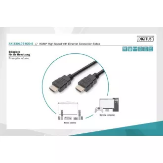Szybki kabel połączeniowy Digitus HDMI, typ A M/M, 2,0 m, Ultra HD 60p, złoty, bl Szybki kabel połączeniowy Digitus HDMI, typ A M/M, 2,0 m, Ultra HD 60p, złoty, bl