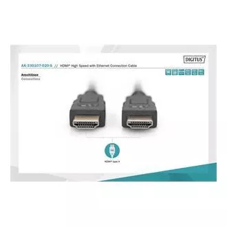 Szybki kabel połączeniowy Digitus HDMI, typ A M/M, 2,0 m, Ultra HD 60p, złoty, bl Szybki kabel połączeniowy Digitus HDMI, typ A M/M, 2,0 m, Ultra HD 60p, złoty, bl