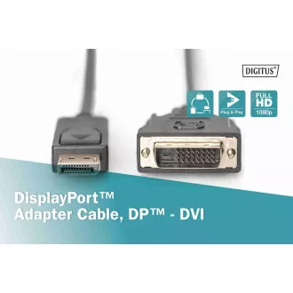 Kabel połączeniowy Digitus DisplayPort, DP/M- DVI (24 1)/M 2,0 m