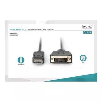 Kabel połączeniowy Digitus DisplayPort, DP/M- DVI (24 1)/M 2,0 m