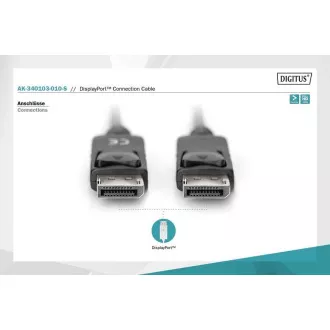 Kabel połączeniowy Digitus DisplayPort 1.1a. 1 m, CU, AWG28, 2x ekranowany