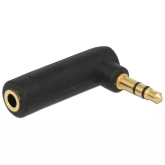 Adapter audio Delock stereo jack 3,5 mm 3-pinowy męski na żeński prostokątny