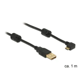 Kabel Delock USB 2.0 A męski > USB micro B męski, prostokątny 270°, 1m