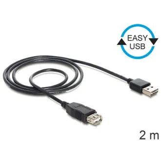 Kabel Delock EASY-USB 2.0-A męski > USB 2.0-A żeński, przedłużenie 2 m