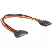 Kabel zasilający Delock SATA 15 Pin męski > SATA 15 Pin żeński przedłużenie 30 cm
