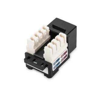 Gniazdo Keystone Digitus CAT 6, nieekranowane RJ45 do LSA, czarne