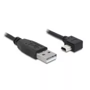 Kabel Delock USB 2.0 A-męski > USB mini-B 5-pin męski kątowy prawy, 0,5 m
