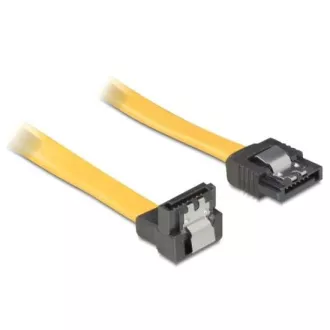 Kabel Delock HDD SATA 50 cm prosty/w dół, żółty, metalowy zatrzask