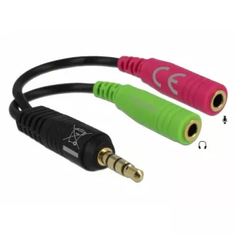 Adapter stereo jack 3,5 mm męski > 2 x stereo jack 3,5 mm żeński Adapter stereo jack 3,5 mm męski > 2 x stereo jack 3,5 mm żeński