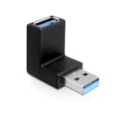 Adapter DeLock USB 3.0 męski na USB 3.0 żeński pod kątem 90° w pionie