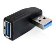 Adapter DeLock USB 3.0 męski na USB 3.0 żeński pod kątem 90° w poziomie