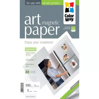 Papier fotograficzny COLORWAY / ART błyszczący "magnetyczny" 690g/m2, A4 / 5 sztuk