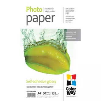 Papier fotograficzny COLORWAY/błyszczący samoprzylepny 135g/m2, A4/ 50 szt. Papier fotograficzny COLORWAY/błyszczący samoprzylepny 135g/m2, A4/ 50 szt.