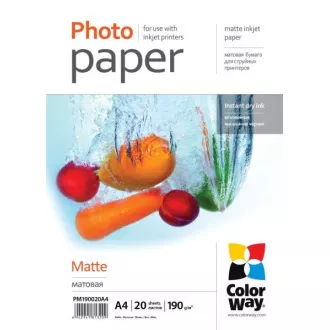 Papier fotograficzny COLORWAY/ matowy 190g/m2, A4/ 20 szt.