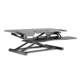 DIGITUS Stojak do regulacji wysokości powierzchni roboczej do pracy siedzącej/stojącej 95x61x11-46cm; Dolna tacka na klawiaturę i myszkę