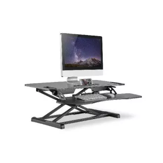 DIGITUS Stojak do regulacji wysokości powierzchni roboczej do pracy siedzącej/stojącej 95x61x11-46cm; Dolna tacka na klawiaturę i myszkę