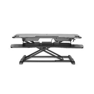 DIGITUS Stojak do regulacji wysokości powierzchni roboczej do pracy siedzącej/stojącej 95x61x11-46cm; Dolna tacka na klawiaturę i myszkę