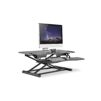 DIGITUS Stojak do regulacji wysokości powierzchni roboczej do pracy siedzącej/stojącej 95x61x11-46cm; Dolna tacka na klawiaturę i myszkę