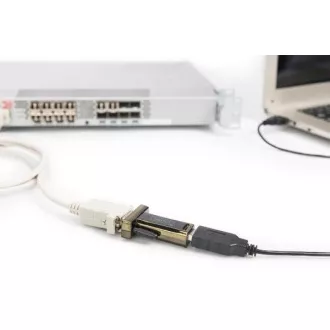 Konwerter DIGITUS USB 2.0 na port szeregowy, DSUB 9M wraz z kablem. Kabel USB A 80cm Konwerter DIGITUS USB 2.0 na port szeregowy, DSUB 9M wraz z kablem. Kabel USB A 80cm