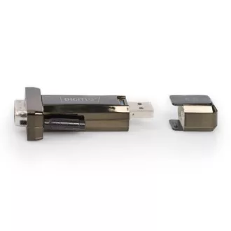 Konwerter DIGITUS USB 2.0 na port szeregowy, DSUB 9M wraz z kablem. Kabel USB A 80cm Konwerter DIGITUS USB 2.0 na port szeregowy, DSUB 9M wraz z kablem. Kabel USB A 80cm