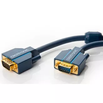 Kabel monitorowy ClickTronic HQ OFC (Coax) SVGA MD15HD-MD15HD z ferrytami, 7,5 m