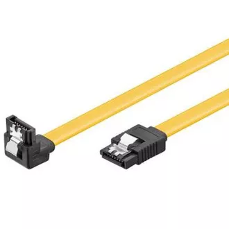 Kabel danych PremiumCord 0,7 m SATA 3.0 1,5 GB / 3 GB / 6 GB, metalowy zatrzask, 90°