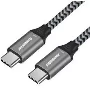 Kabel PremiumCord USB 3.2 Gen 1 USB-C męski do USB-C męski, bawełniany oplot, 2 m