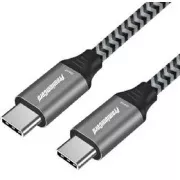Kabel PremiumCord USB-C ( USB 3.2 GEN 2x2, 5A, 100W, 20Gbit/s ) 2m, bawełniany oplot