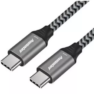 Kabel PremiumCord USB-C ( USB 3.2 GEN 2x2, 5A, 100W, 20Gbit/s ) 2m, bawełniany oplot