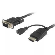 Konwerter kabla PremiumCord HDMI na VGA ze złączem zasilania micro USB 2 m