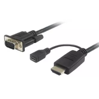 Konwerter kabla PremiumCord HDMI na VGA ze złączem zasilania micro USB 2 m