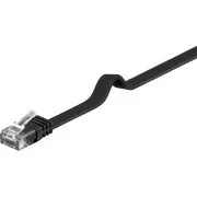 PremiumCord Płaski kabel krosowy UTP RJ45-RJ45 CAT6 0,5m Czarny