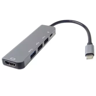 Adapter PremiumCord USB-C do HDMI USB3.0 2x USB2.0 PD (zasilanie) Adapter PremiumCord USB-C do HDMI USB3.0 2x USB2.0 PD (zasilanie)