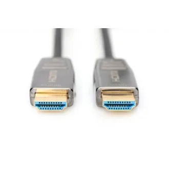 Hybrydowy kabel optyczny Digitus HDMI AOC, typ A M/M, 10 m, UHD 8K@60Hz, CE, złoty, czarny Hybrydowy kabel optyczny Digitus HDMI AOC, typ A M/M, 10 m, UHD 8K@60Hz, CE, złoty, czarny