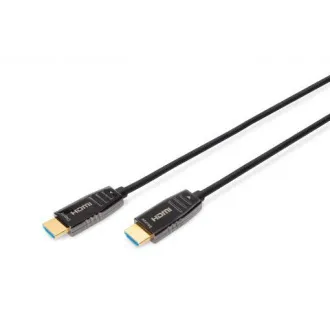 Hybrydowy kabel optyczny Digitus HDMI AOC, typ A M/M, 10 m, UHD 8K@60Hz, CE, złoty, czarny Hybrydowy kabel optyczny Digitus HDMI AOC, typ A M/M, 10 m, UHD 8K@60Hz, CE, złoty, czarny