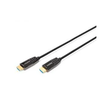 Hybrydowy kabel optyczny Digitus HDMI AOC, typ A M/M, 10 m, UHD 8K@60Hz, CE, złoty, czarny Hybrydowy kabel optyczny Digitus HDMI AOC, typ A M/M, 10 m, UHD 8K@60Hz, CE, złoty, czarny