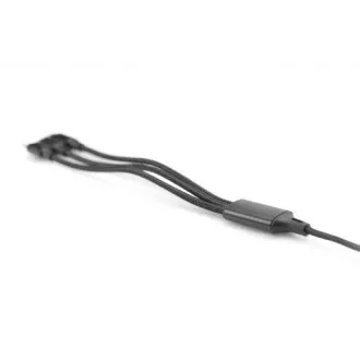 Kabel USB do ładowania, 3 w 1, USB A - Lightning micro B Type-C 1m, kabel, bawełna, CE, bl