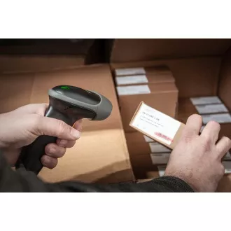 Ręczny skaner kodów kreskowych DIGITUS 2D, zasilany bateryjnie, kompatybilny z Bluetooth i kodami QR, 200 skanów/s, z uchwytem