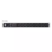 Aten PE0110S Podstawowa jednostka PDU 1U z ochroną przeciwprzepięciową 10A wejście C14 wyjście 10x C13