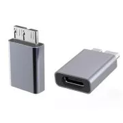 PremiumCord Aluminiowy adapter USB C żeński - USB3.0 Micro B męski