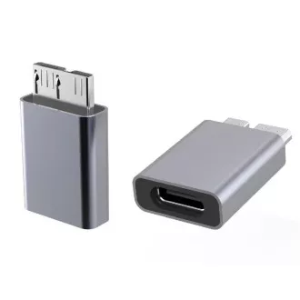 PremiumCord Aluminiowy adapter USB C żeński - USB3.0 Micro B męski PremiumCord Aluminiowy adapter USB C żeński - USB3.0 Micro B męski