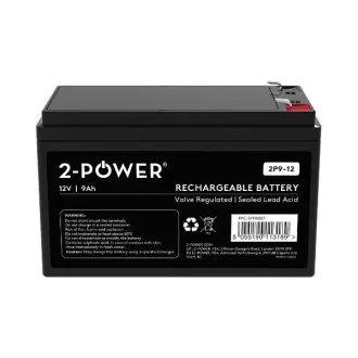 2-Power 2P9-12 12V 9Ah VRLA Battery F2 ( FASTON 250 ) 2-Power 2P9-12 12V 9Ah VRLA Battery F2 ( FASTON 250 )