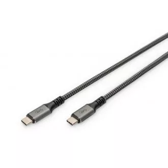 DIGITUS Kabel połączeniowy USB 4, TypeC do TypeC, AL-Obudowa PP Oplot 4K@60Hz, PD3.0, 20Gbits/s, 3m, bl.