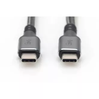 DIGITUS Kabel połączeniowy USB 4, TypeC do TypeC, AL-Obudowa PP Oplot 4K@60Hz, PD3.0, 20Gbits/s, 3m, bl.