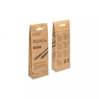 DIGITUS Kabel połączeniowy USB 4, TypeC do TypeC, AL-Obudowa PP Oplot 4K@60Hz, PD3.0, 20Gbits/s, 3m, bl.