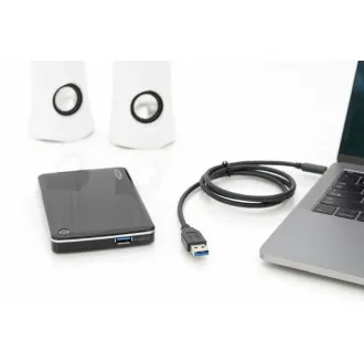 Kabel połączeniowy Digitus USB Typ-C, Typ-C do A M/M, 1,0 m, wszystkie funkcje, Gen2, 3A, 10 GB, wersja 3.1, CE, bl