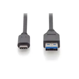 Kabel połączeniowy Digitus USB Typ-C, Typ-C do A M/M, 1,0 m, wszystkie funkcje, Gen2, 3A, 10 GB, wersja 3.1, CE, bl