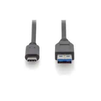 Kabel połączeniowy Digitus USB Typ-C, Typ-C do A M/M, 1,0 m, wszystkie funkcje, Gen2, 3A, 10 GB, wersja 3.1, CE, bl