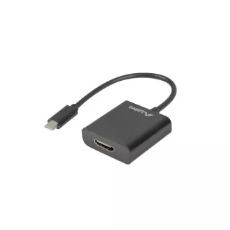 LANBERG Kabel przejściówka USB-C(M) 3.1 na HDMI(F) 15CM (Displayport ALT MODE) czarny