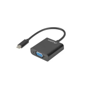 LANBERG Kabel przejściówka USB-C(M) 3.1 na VGA(F) 15CM czarny LANBERG Kabel przejściówka USB-C(M) 3.1 na VGA(F) 15CM czarny